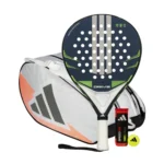 Adidas Padel Set Drive Blue + Adidas Control Padel Bag White/Orange + Adidas Padel Balls Tin