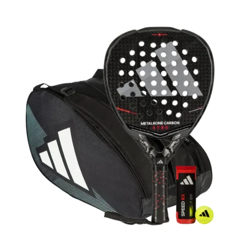 Adidas Padel Set Metalbone Carbon + Adidas Control Padeltasche Black/Blue + Adidas Padelbälle Dose